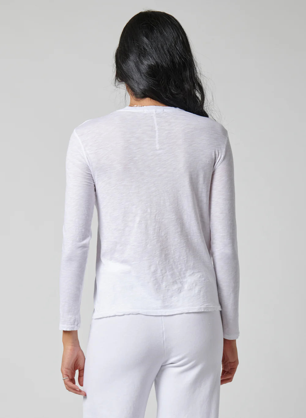 Supima Slub Jersey Long Sleeve V-Neck