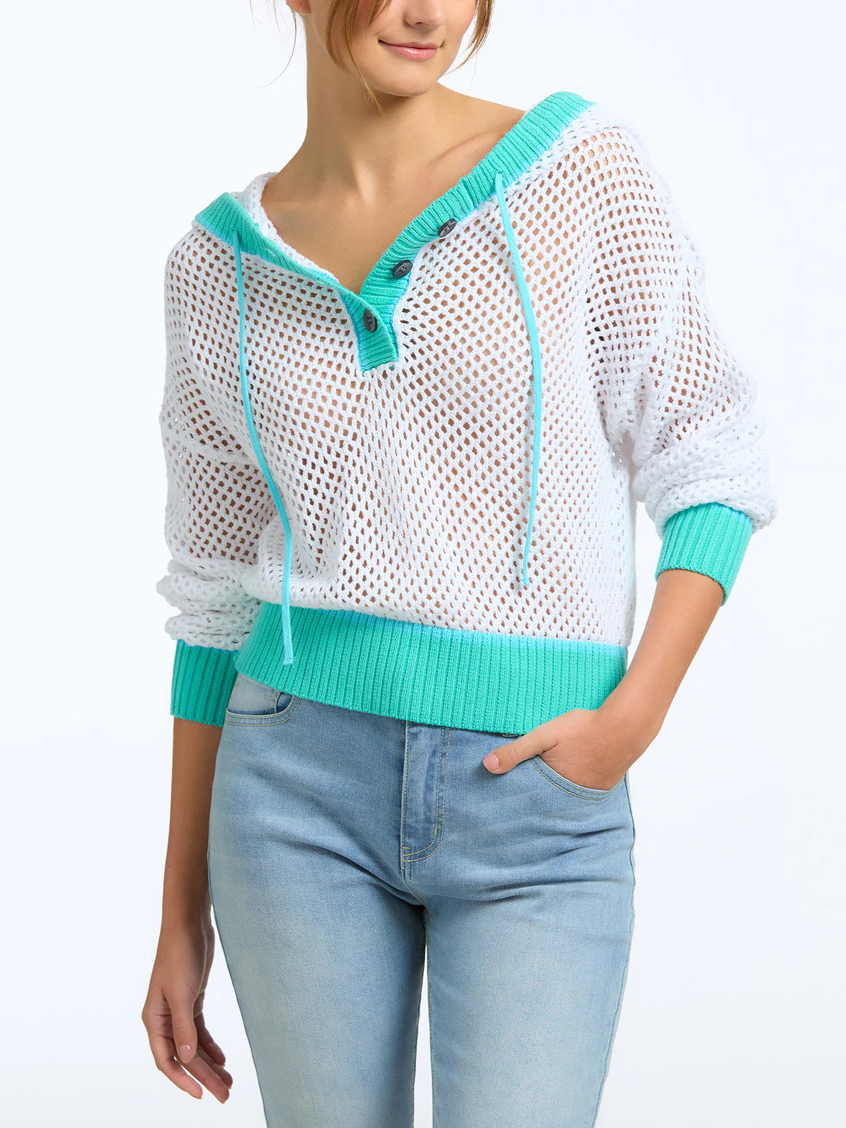 Crochet Colorblock Hoodie