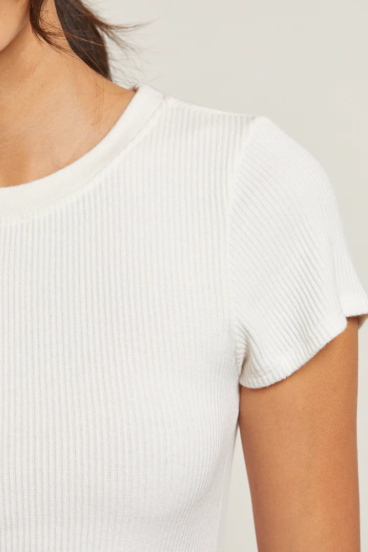 Gabby Sweater Rib Short Sleeve Crew Neck