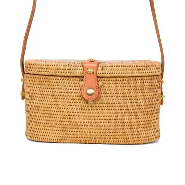 Luna Rattan Crossbody Bag