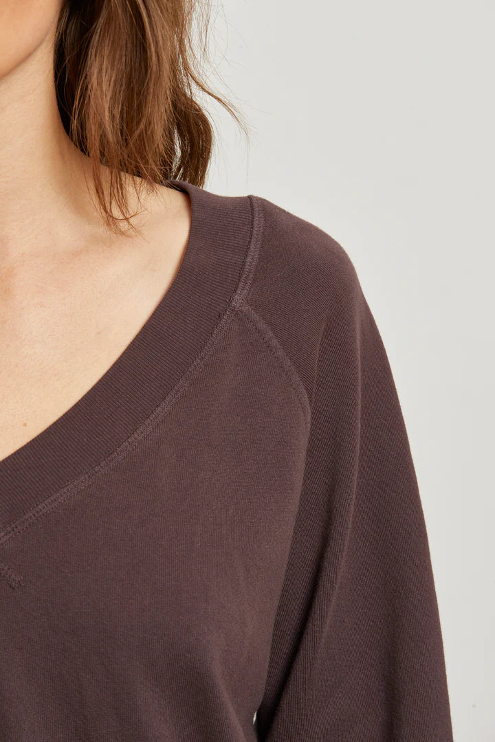 Sinead Relaxed French Terry V-Neck Sweatshirt