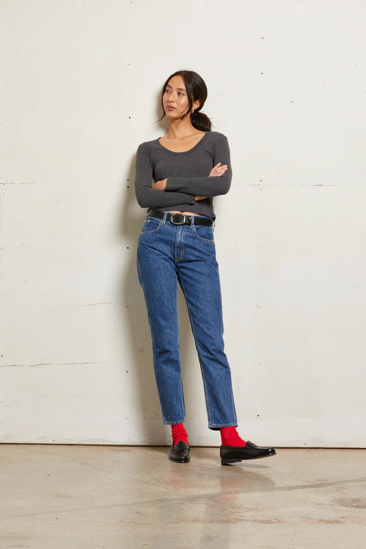 Josie Sweater Rib Long Sleeve U-Neck
