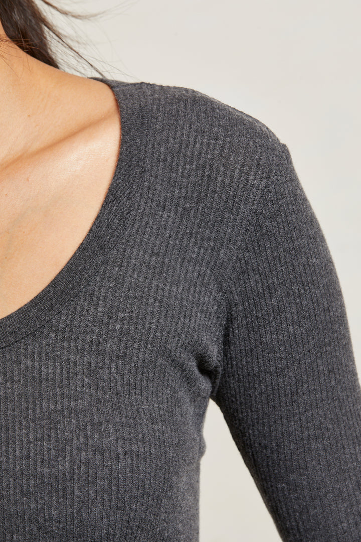 Josie Sweater Rib Long Sleeve U-Neck