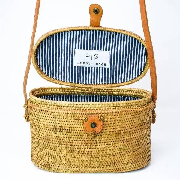 Luna Rattan Crossbody Bag