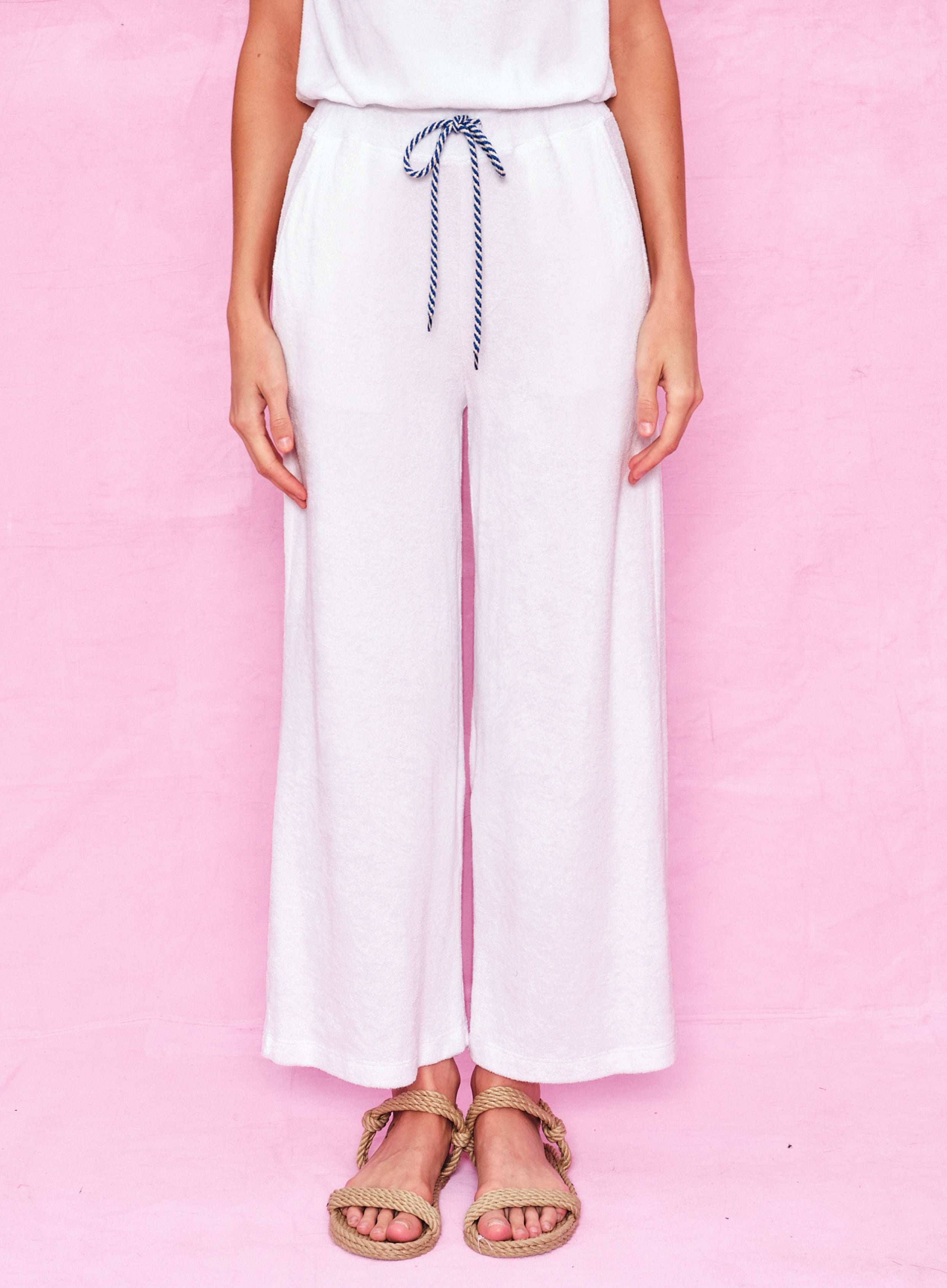 High Waist Terry Crop Pant