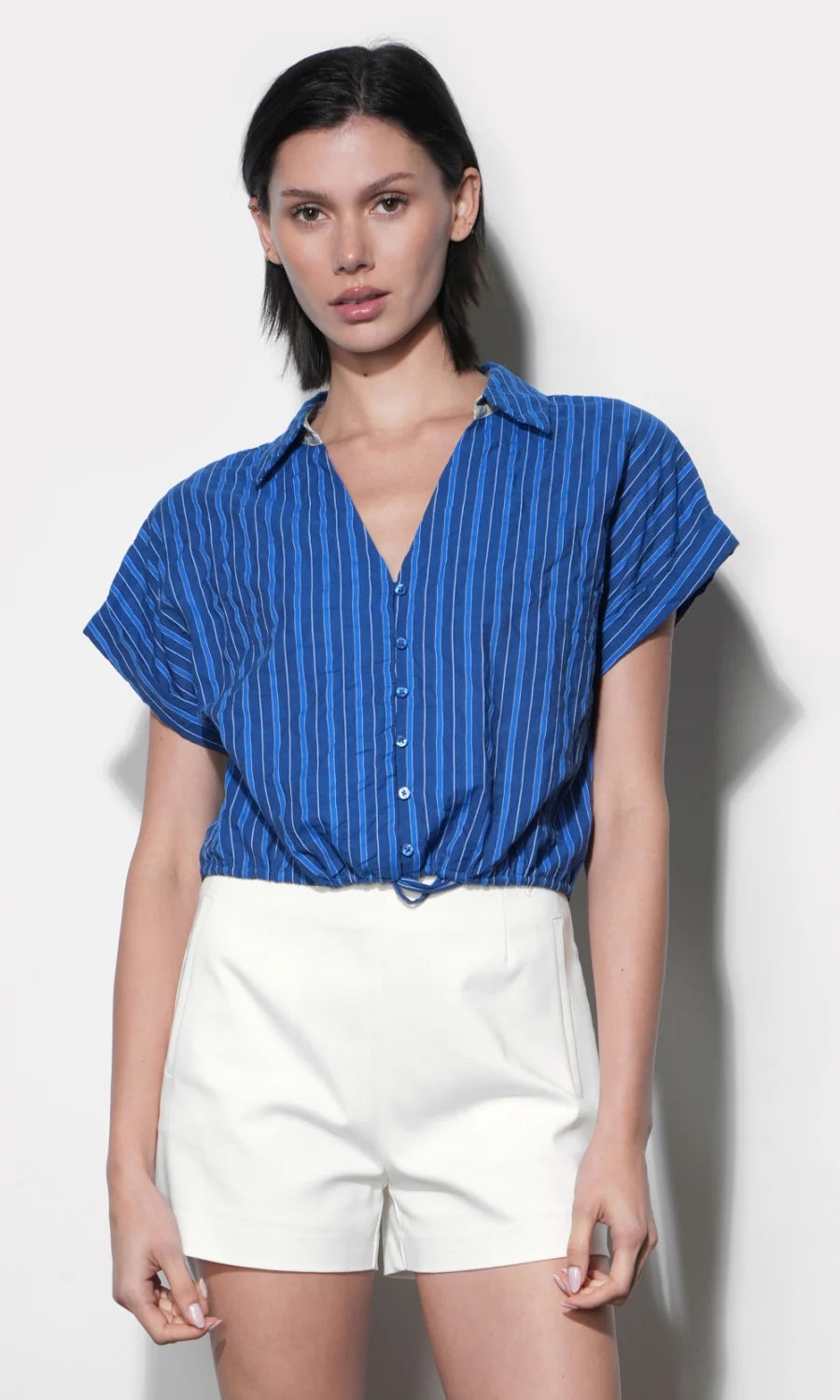 Farah Dolman Cuff Sleeve Tie Front Shirt