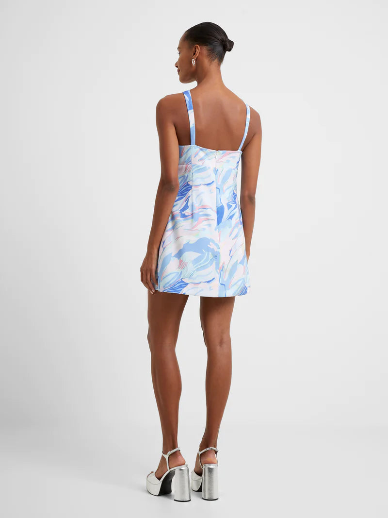 Dalla Printed Cross Over Neck Dress