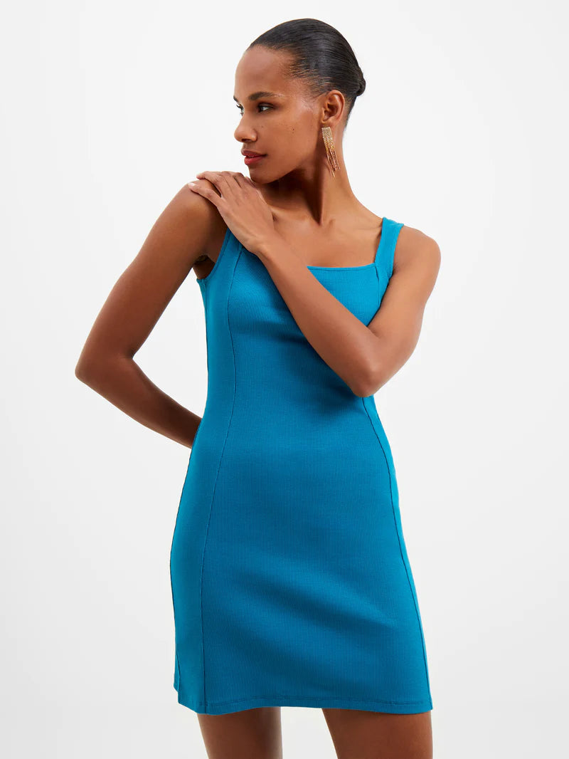 Rassia Ribbed Square Neck Dress