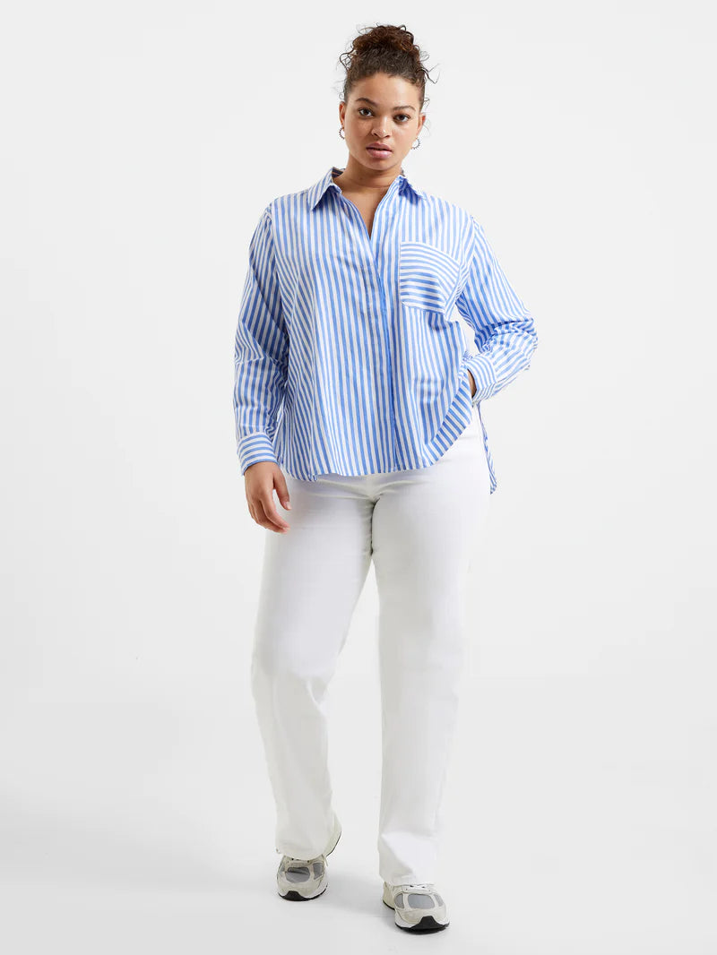 Striped Relaxed Pop Over Shirt