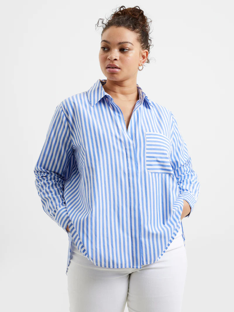 Striped Relaxed Pop Over Shirt