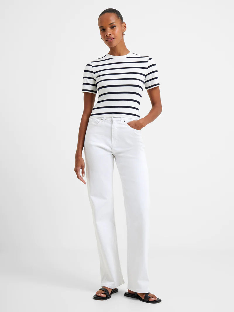 Rallie Stripe Short Sleeve Cropped Tee