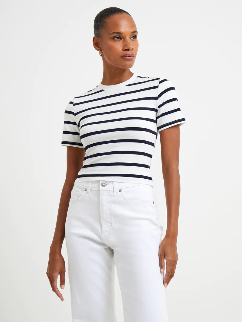 Rallie Stripe Short Sleeve Cropped Tee