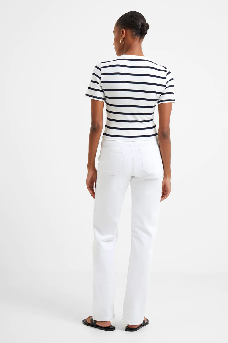 Rallie Stripe Short Sleeve Cropped Tee