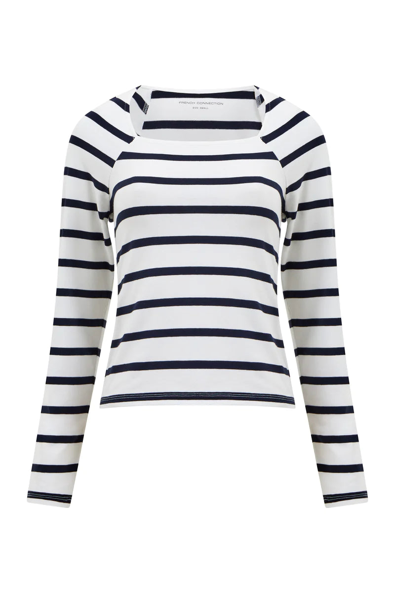 Rallie Stripe Long Sleeve Square Neck Tee