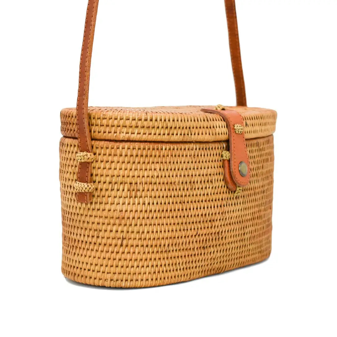 Luna Rattan Crossbody Bag