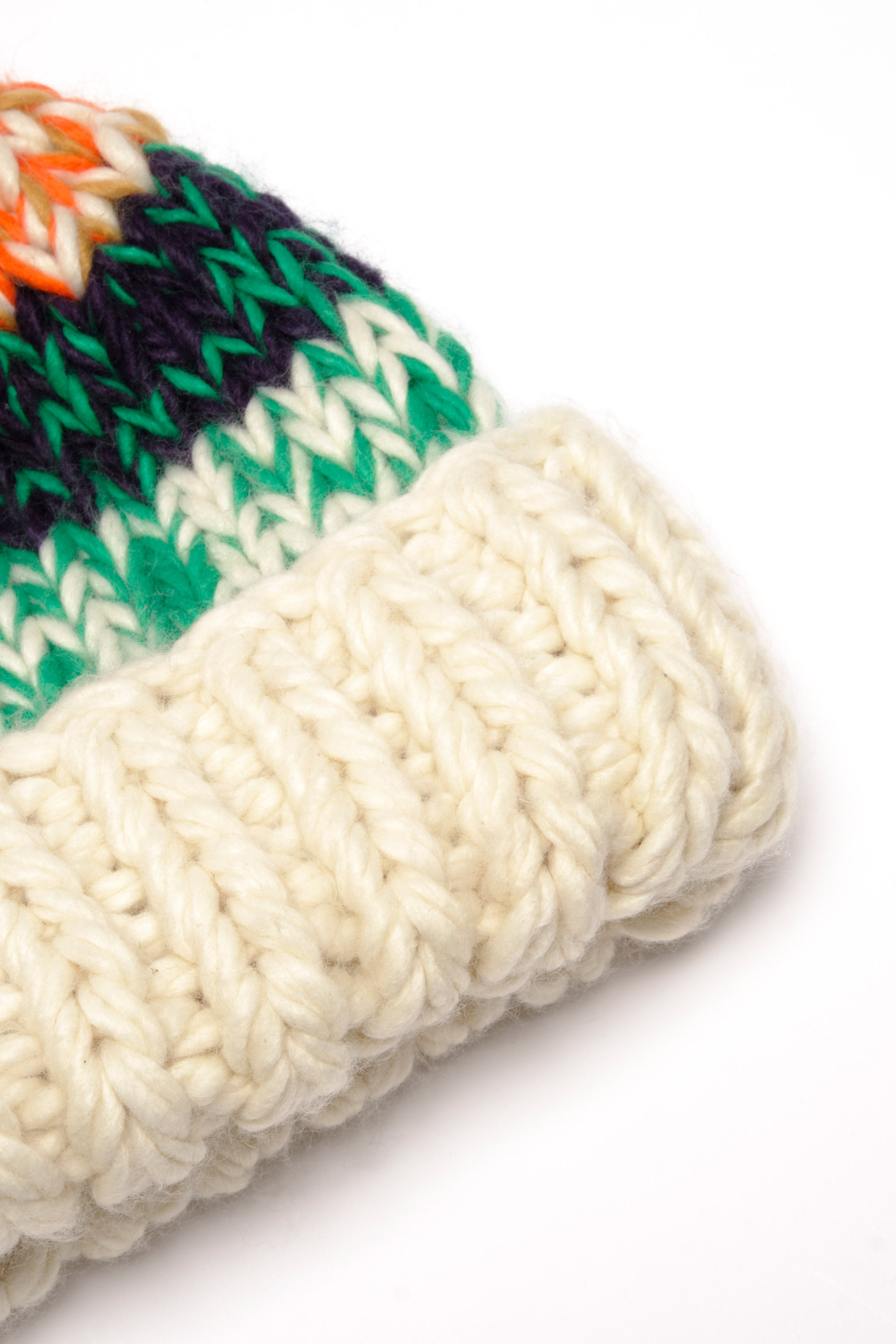 Tide Stripe Knit Pom Beanie