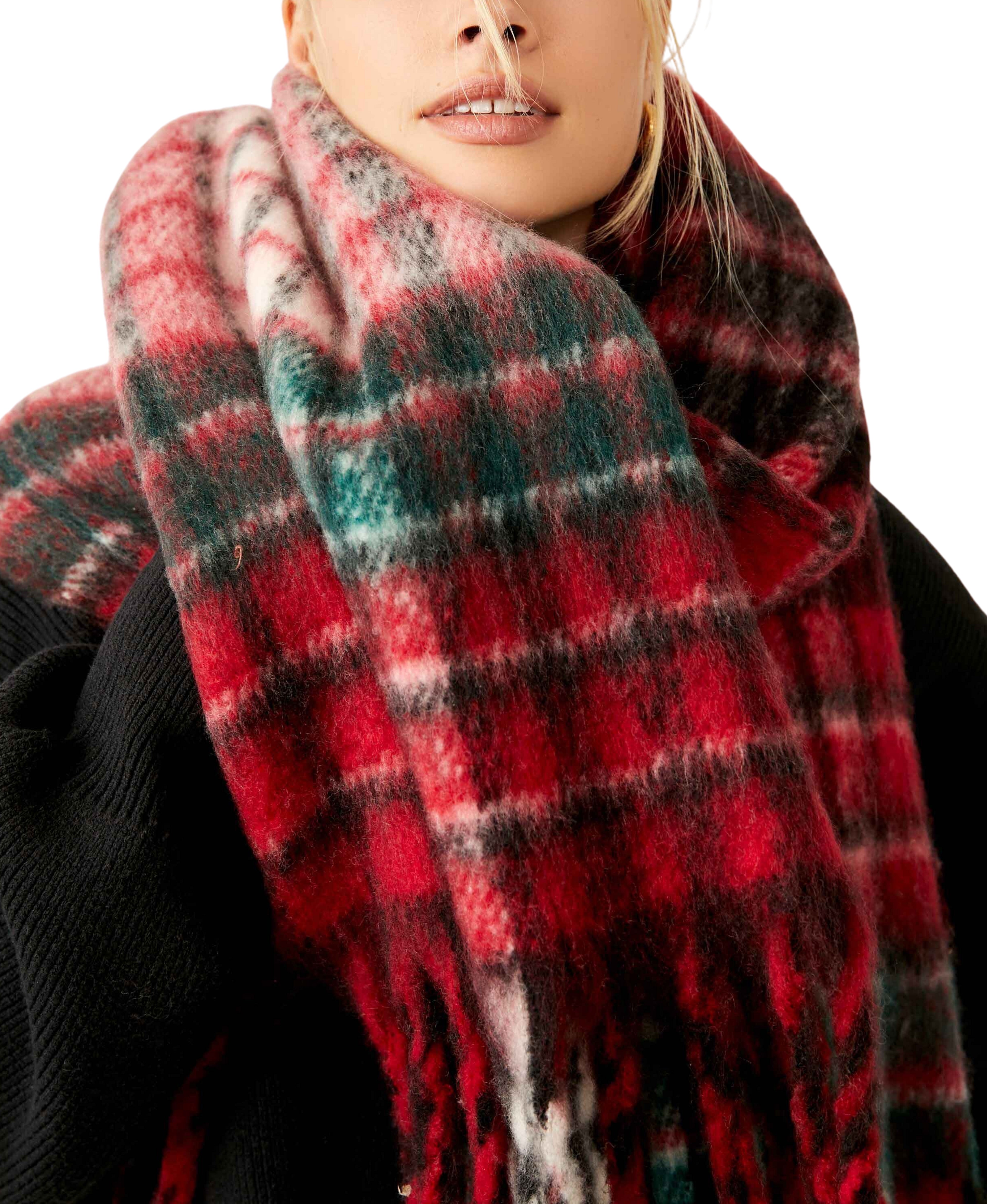 Falling For You Brushed Plaid Scarf