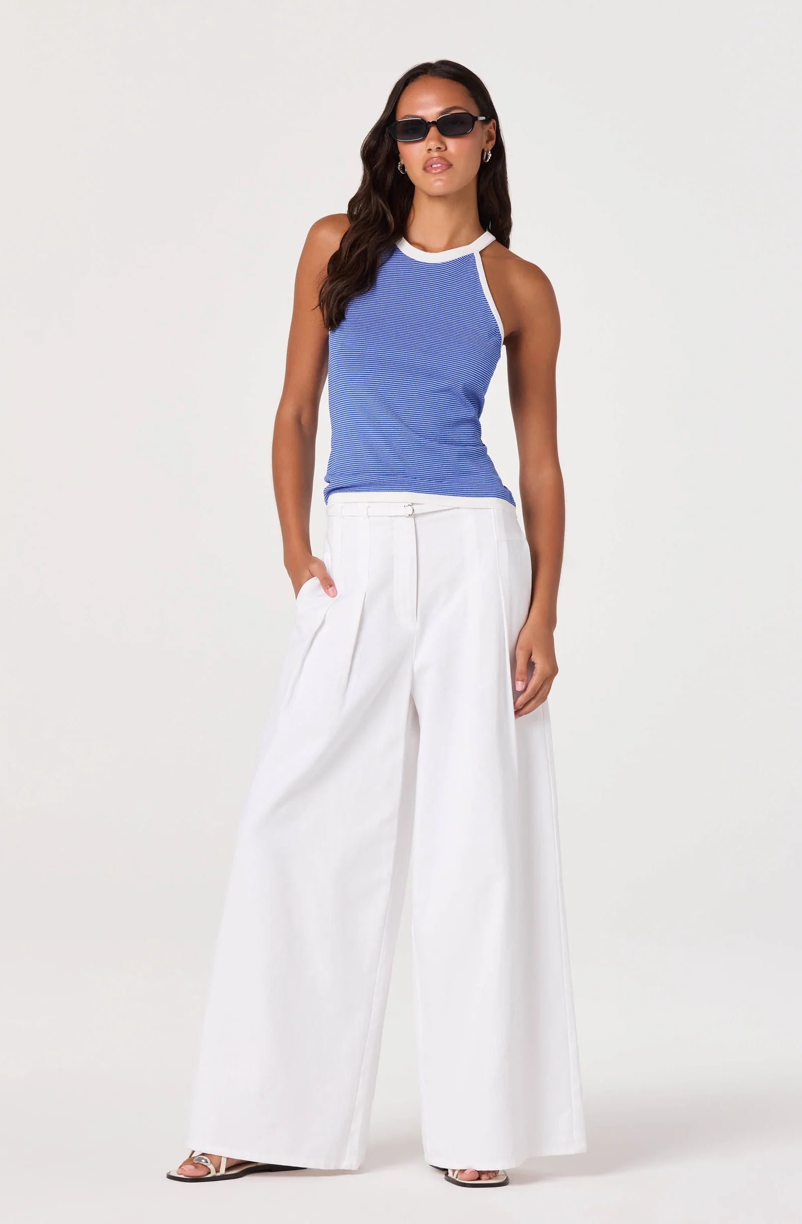 Aiden Pleated Wide-Leg Pants