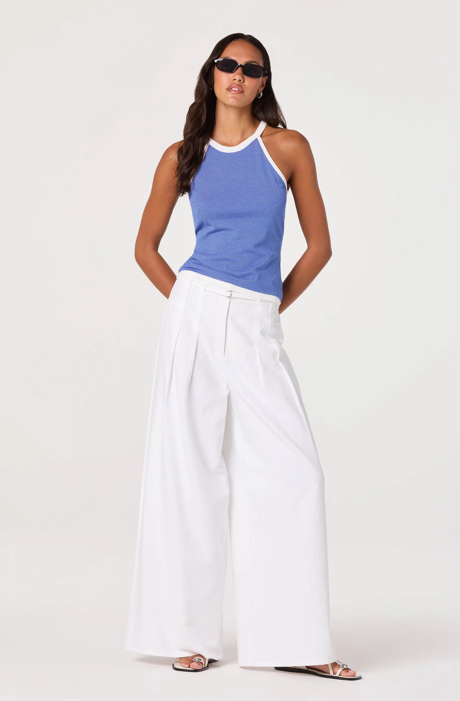 Betia Stripe Contrast Trim Tank