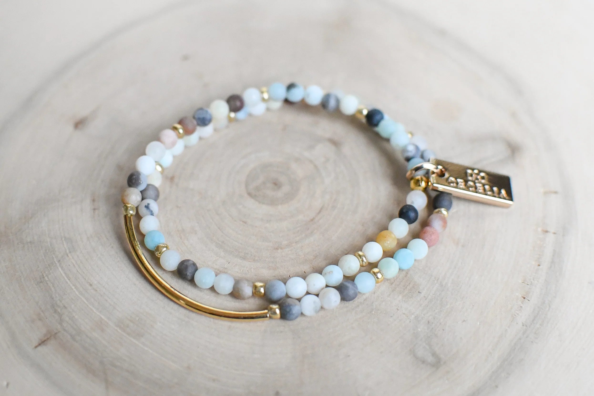 Amazonite Double Wrap Gemstone Bracelet