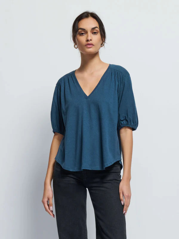 Edie Shirred Shoulder Top