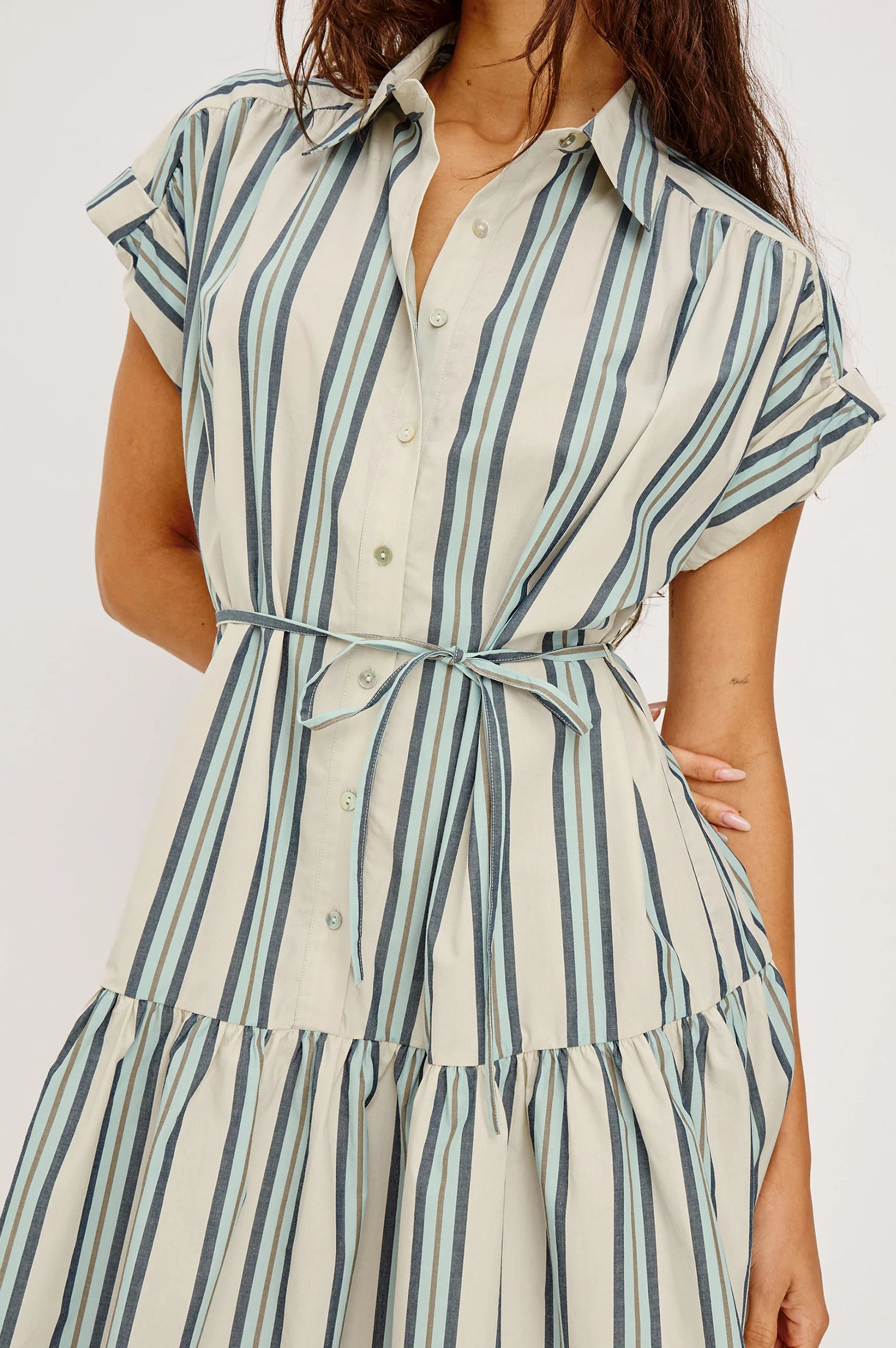 Evaline Marsala Stripe Dress