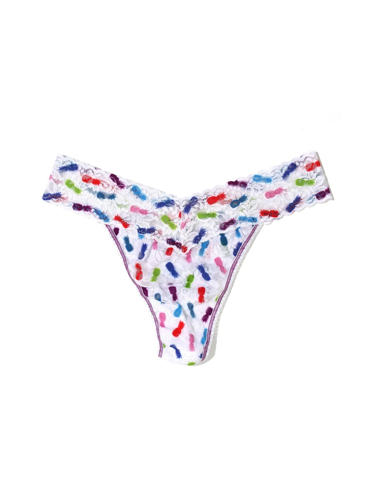 Printed Signature Lace Original Rise Thong