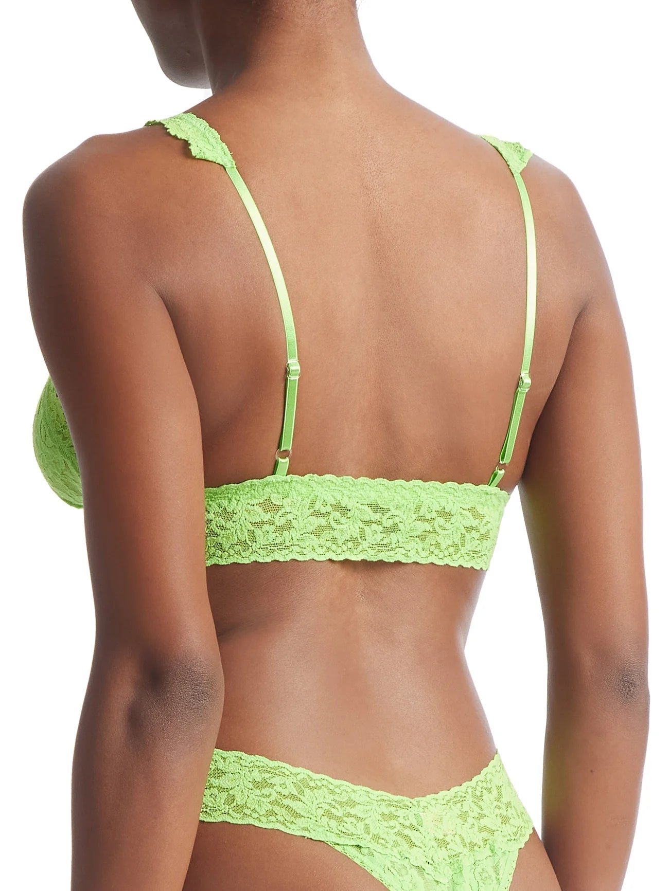Signature Lace Crossover Bralette Lush Green