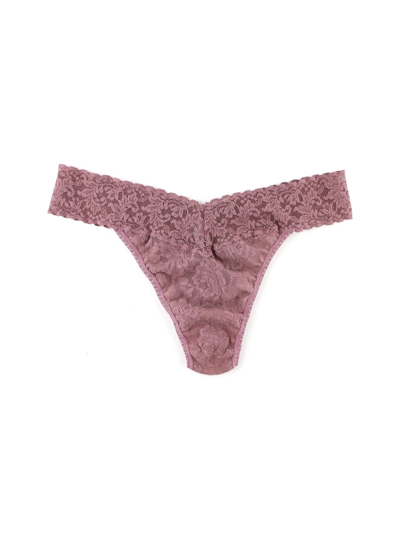 Signature Lace Original Rise Thong - Artichoke Heart