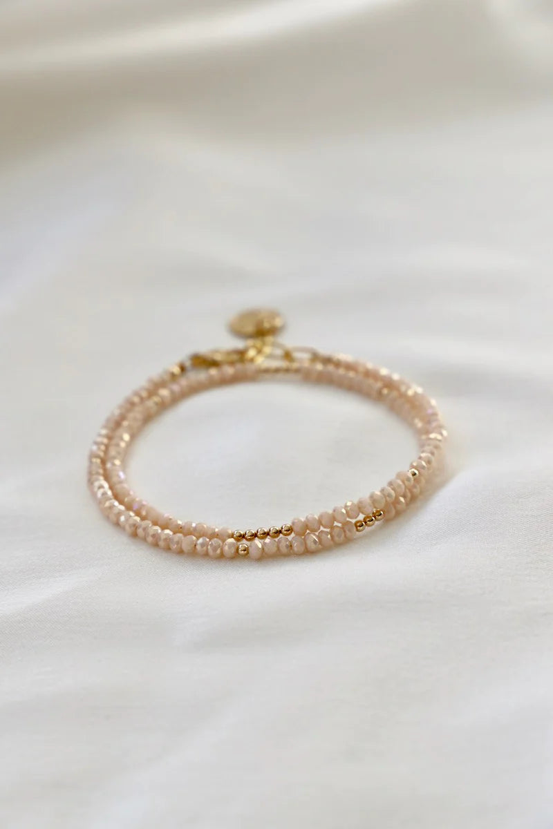 Pink Opal Petite Double Wrap Bracelet