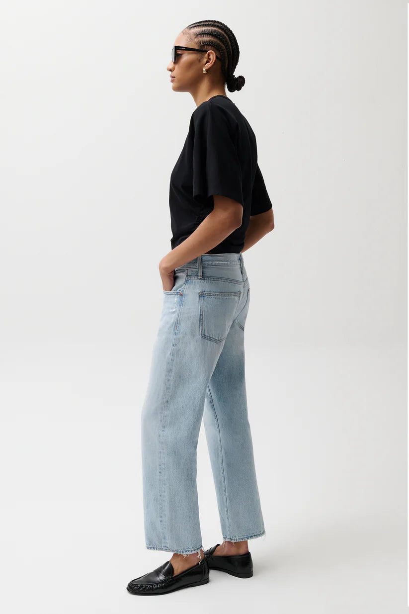 Lexi Mid Rise Bowed Straight
