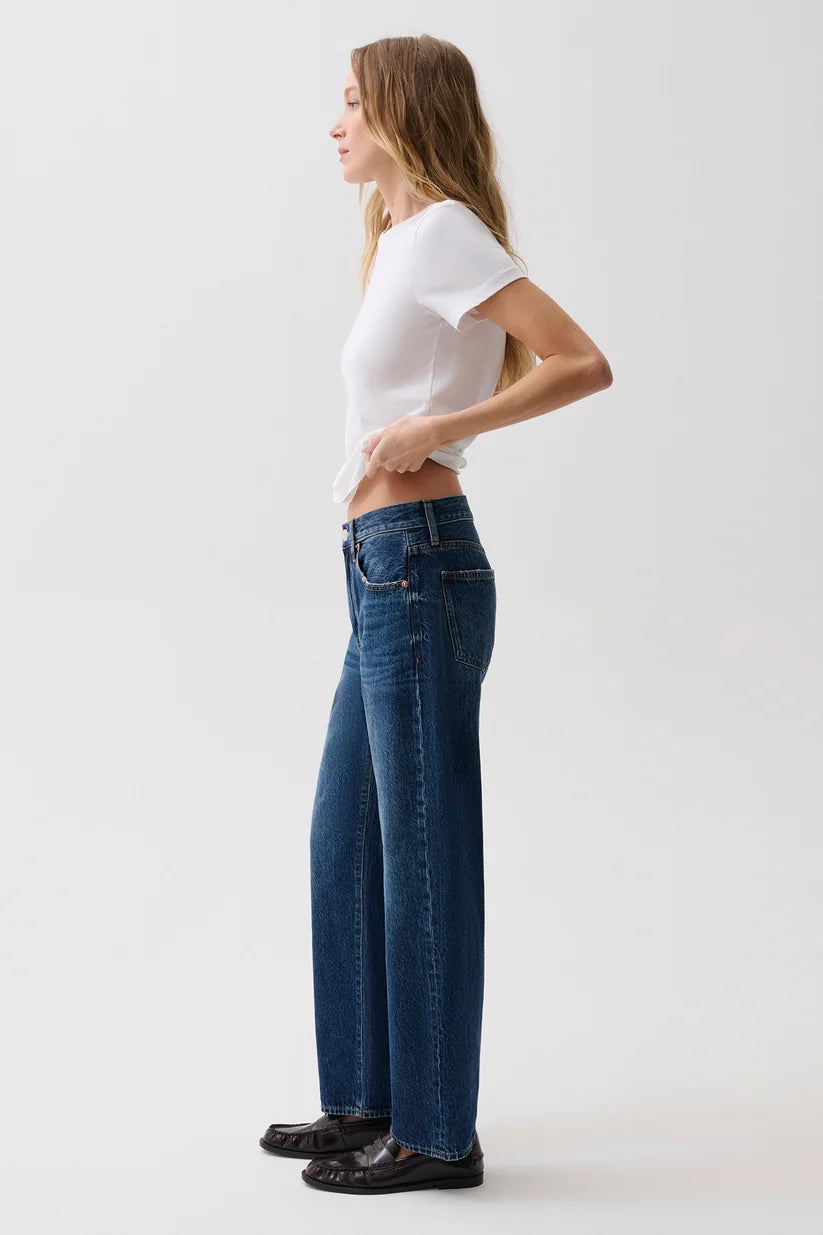 Lexi Mid Rise Bowed Straight Jean