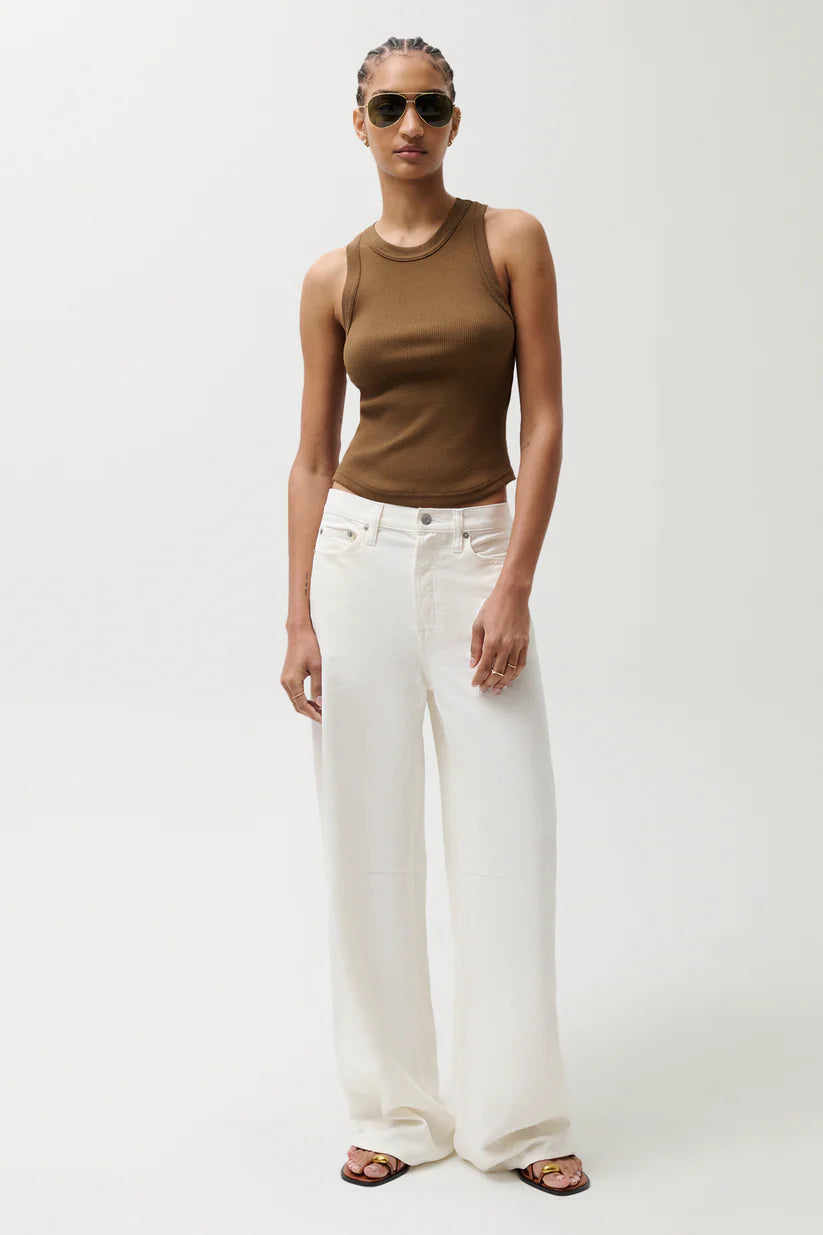 Sydney High Rise Bowed Linen Wide Leg Jean