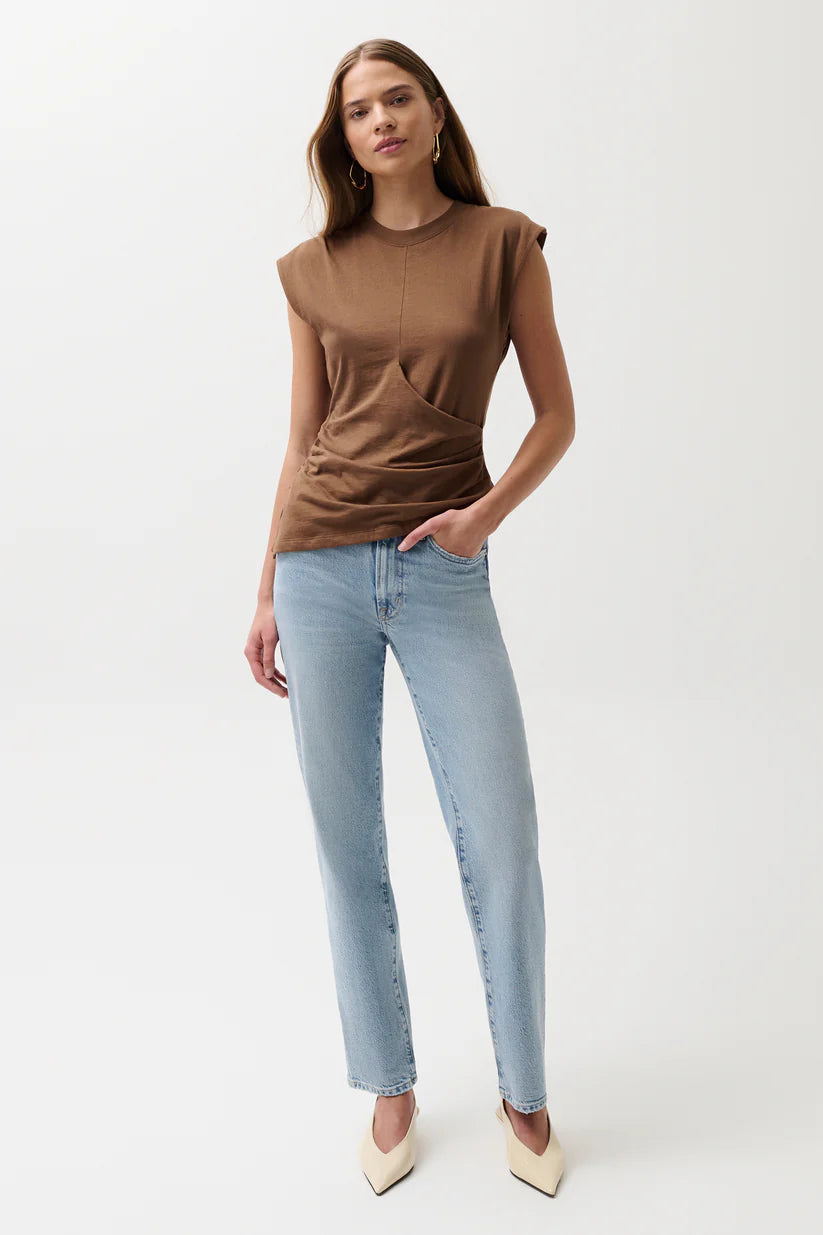Aleks Mid Rise Straight Long Jean