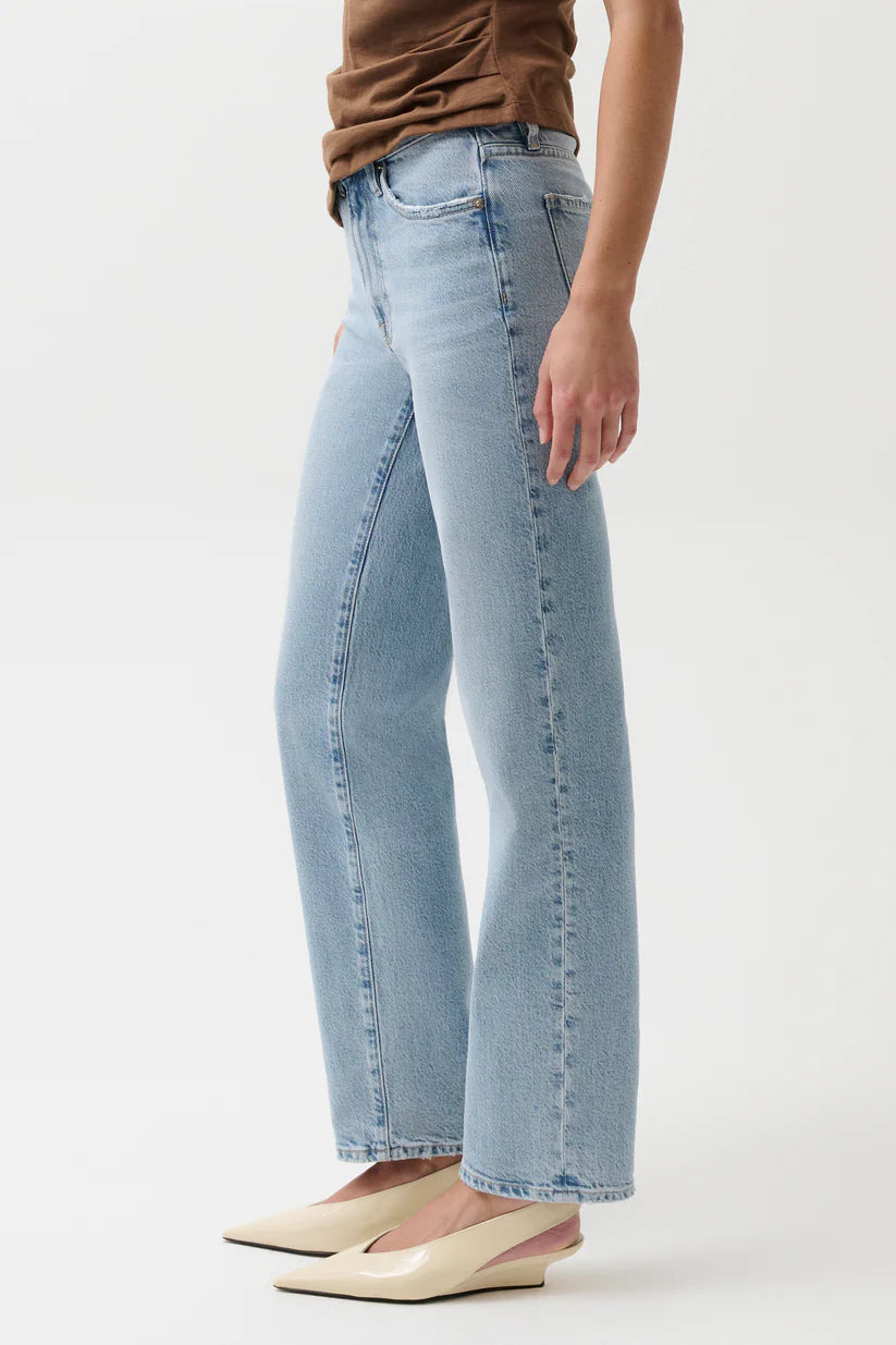 Aleks Mid Rise Straight Long Jean