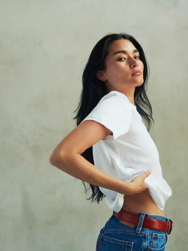 Marie Satin Boxy Crop Top