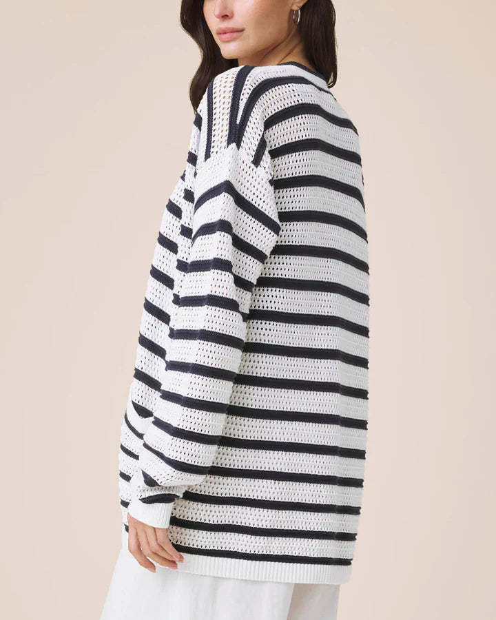 Beckham Stripe Open Cardigan