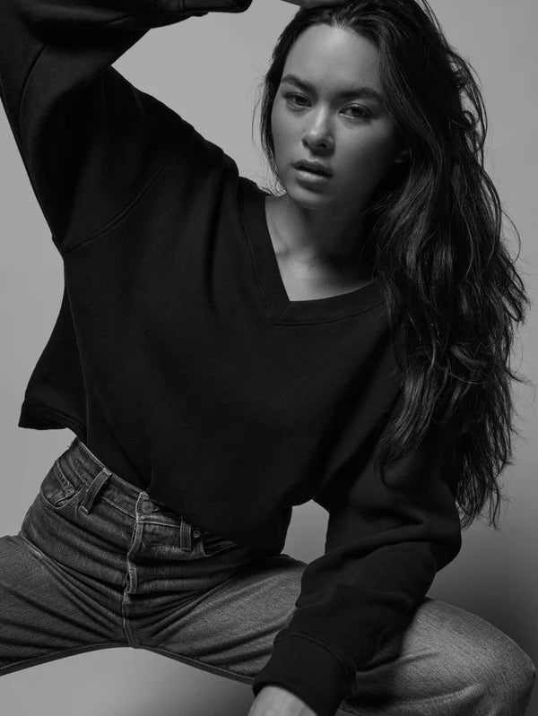 Wyatt Oversized V-Neck Sweatshirt