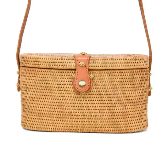 Luna Rattan Crossbody Bag