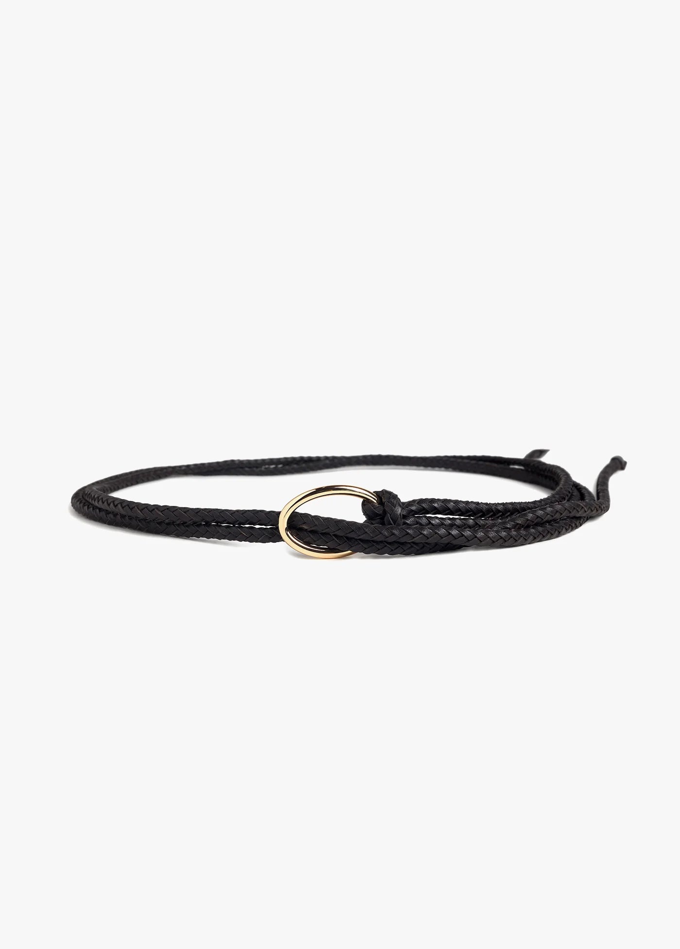 The Woven Knot Belt - Black / Polished Gold