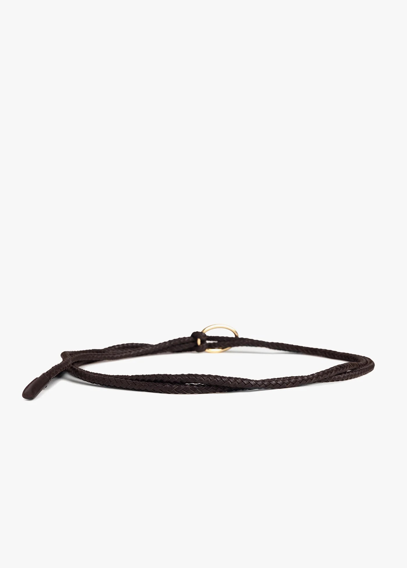 The Woven Knot Belt - Brown / Polished Gold
