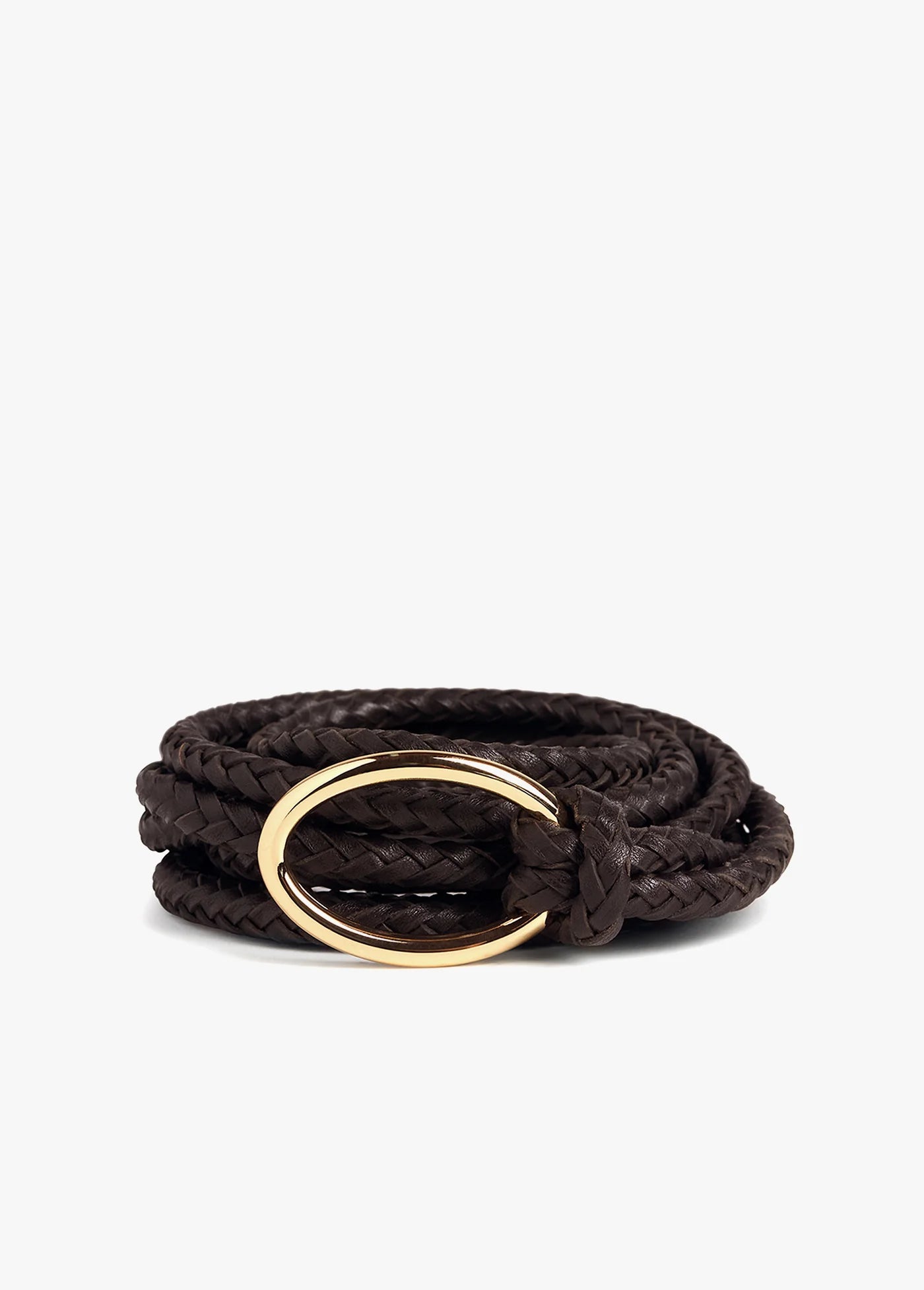 The Woven Knot Belt - Brown / Polished Gold