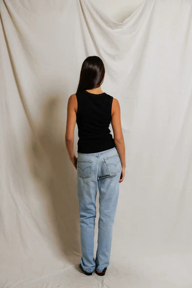 Loretta Luxe Rib Henley Tank