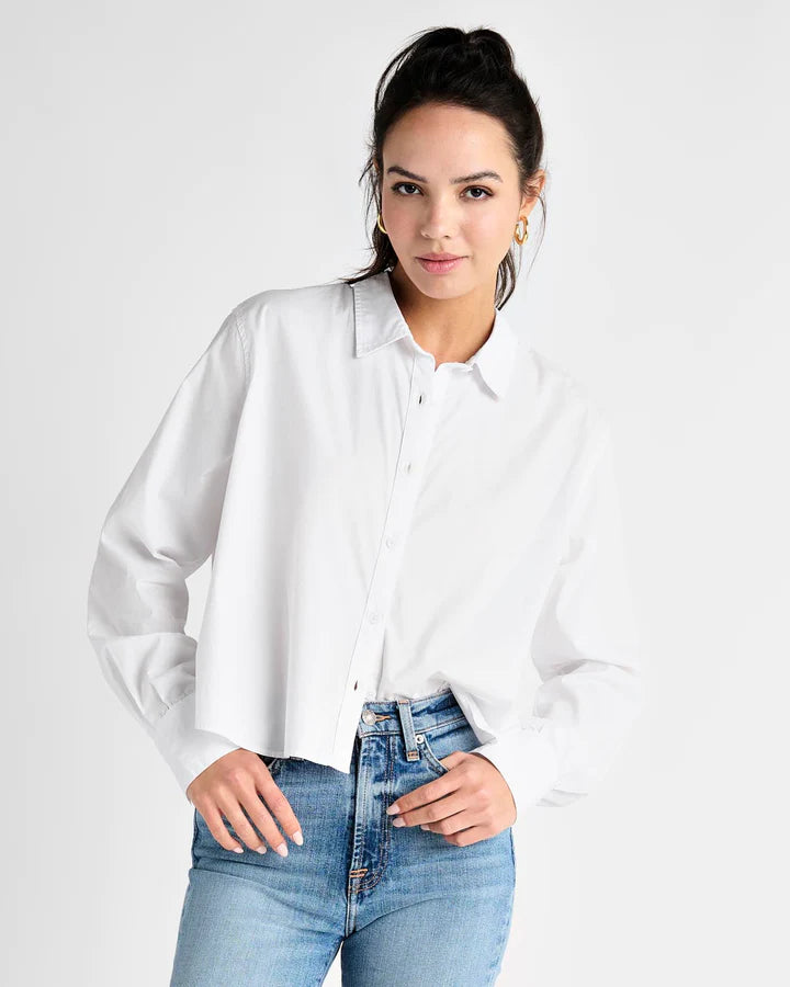 Cropped Poplin Button Down