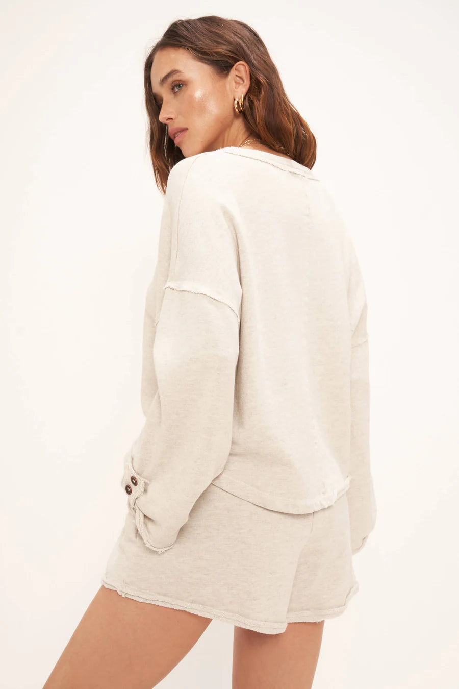 Hollis Raw Edge Slouchy Pullover