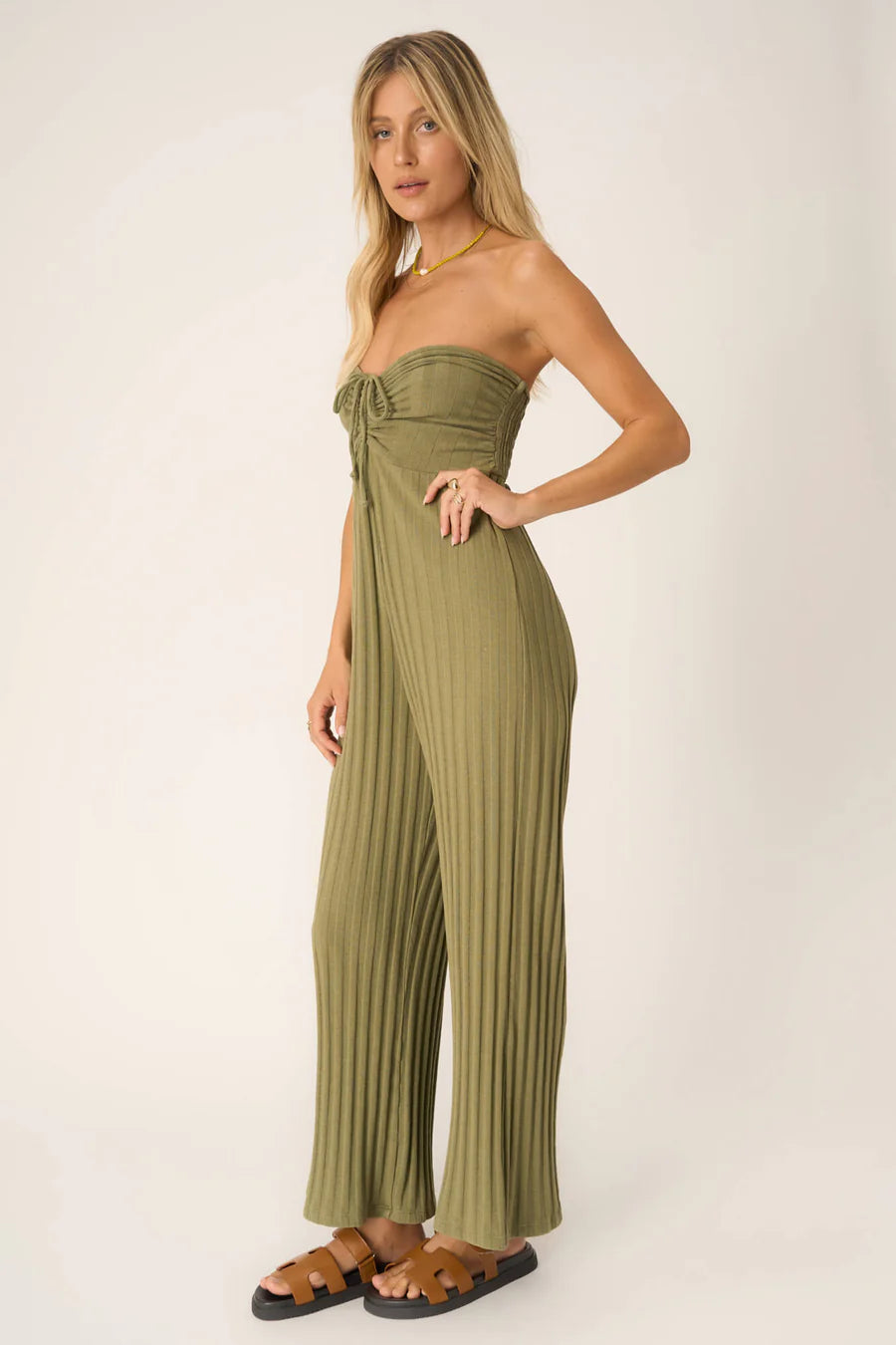 Marseille Strapless Rib Jumpsuit