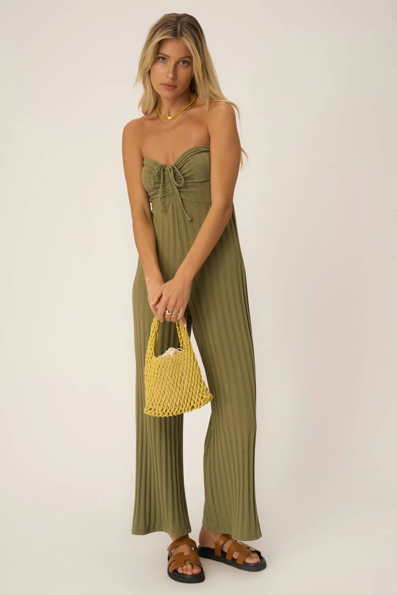 Marseille Strapless Rib Jumpsuit