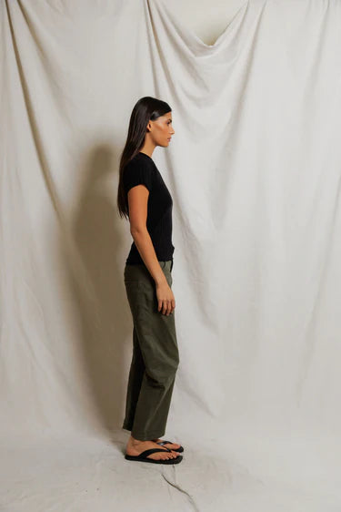 Suri Poorboy Rib Cap Sleeve Tee