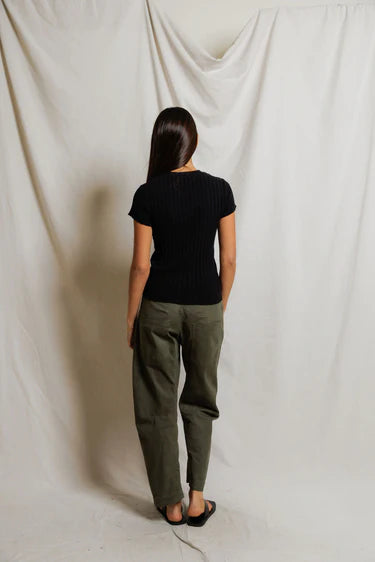 Suri Poorboy Rib Cap Sleeve Tee