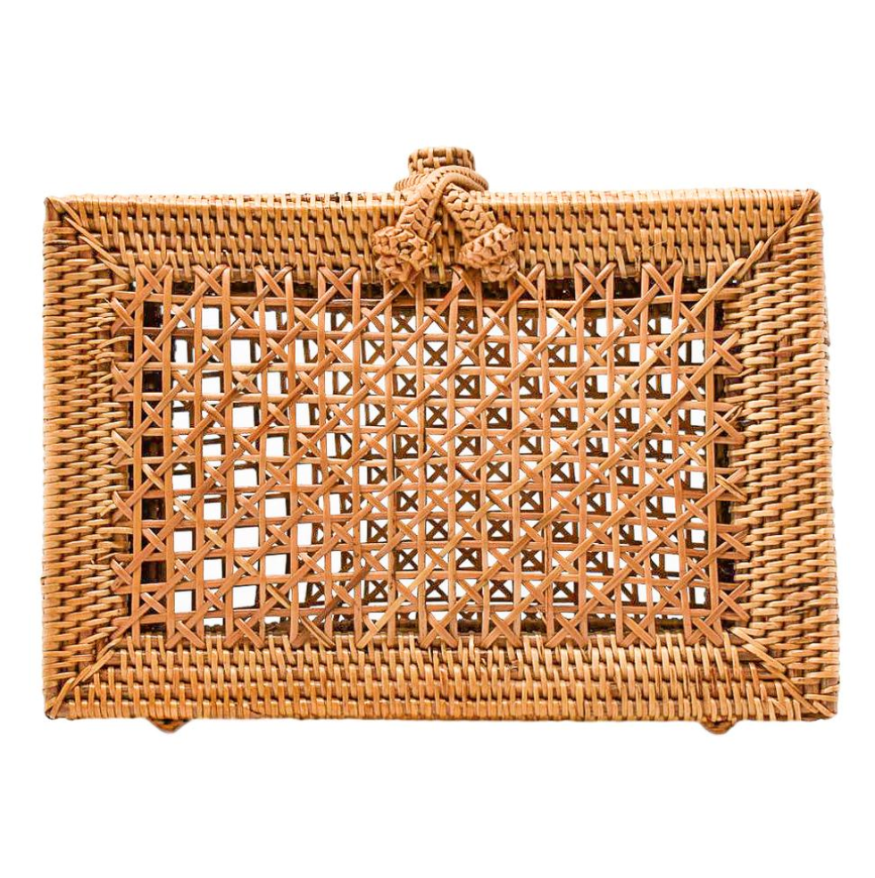 Evie Woven Rattan Crossbody Bag